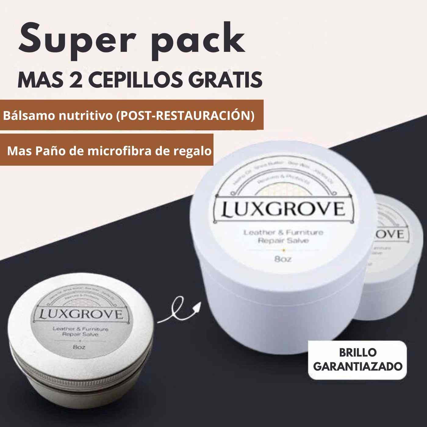 Luxgrove Restaurador de Cuero y Madera+2 Cepillos
